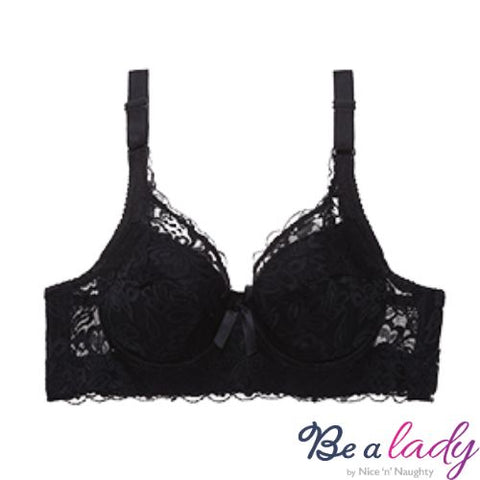 Be a lady Trueform Illusion Lace Bra Black from Nice 'n' Naughty