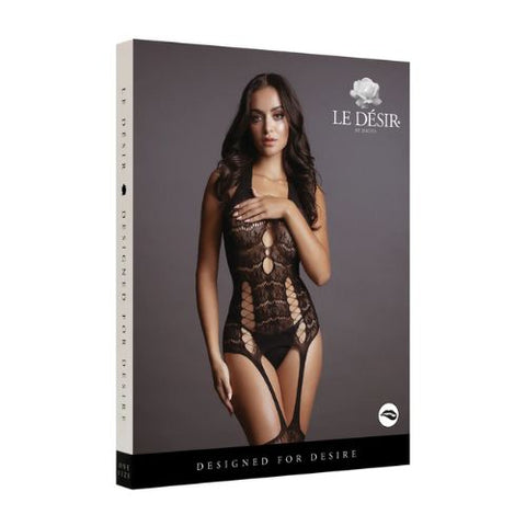 Le Desir Lace Suspender Bodystocking Black from Nice 'n' Naughty
