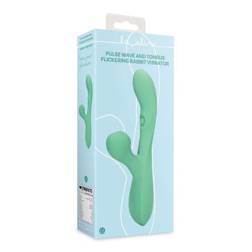 Loveline Pulse Wave and Tongue Flickering Rabbit Vibrator Blue Grass from Nice 'n' Naughty