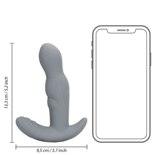 Loveline Rotating Prostate Stimulator w Remote Gotham Grey from Nice 'n' Naughty