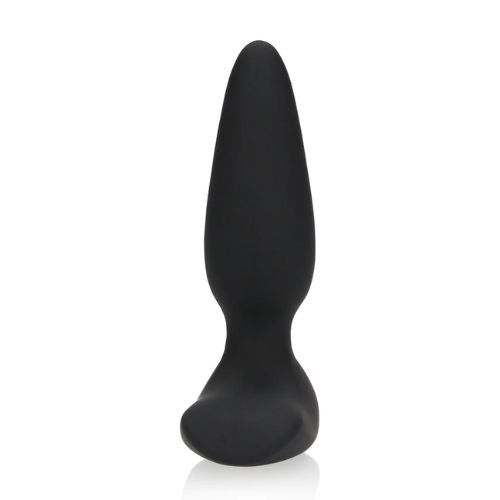 Loveline Smooth Vibrating Anal Plug w Remote Black Silicone from Nice 'n' Naughty